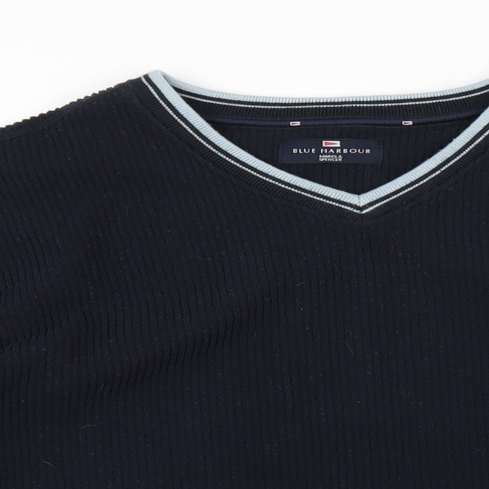 Blue Harbour Mens Blue Polyester Pullover Sweatshirt Size XL