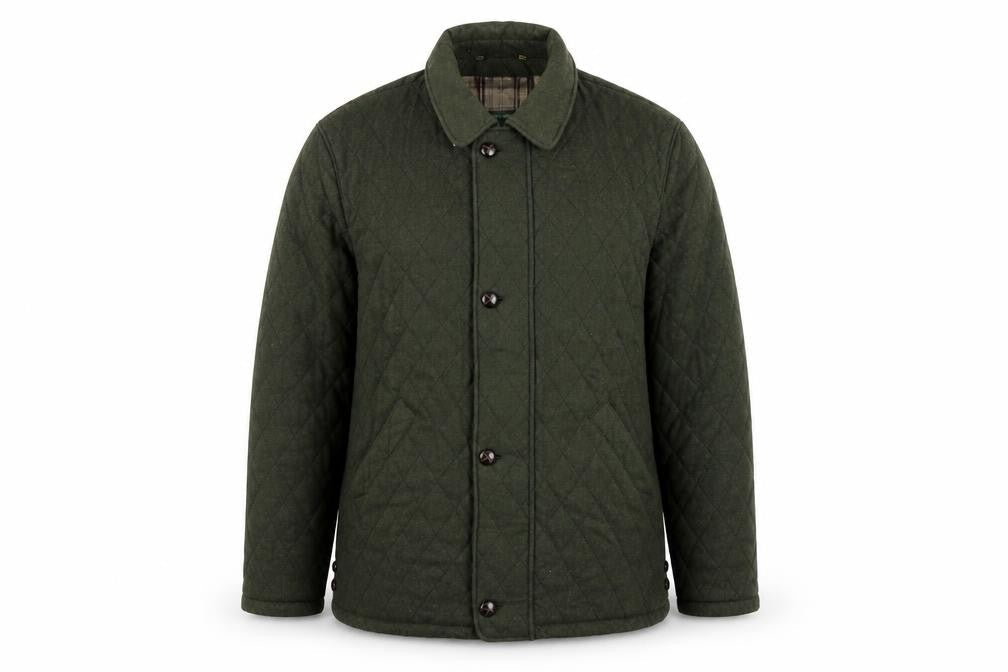 Rowlands Mens Green Quilted Coat Size XL Button