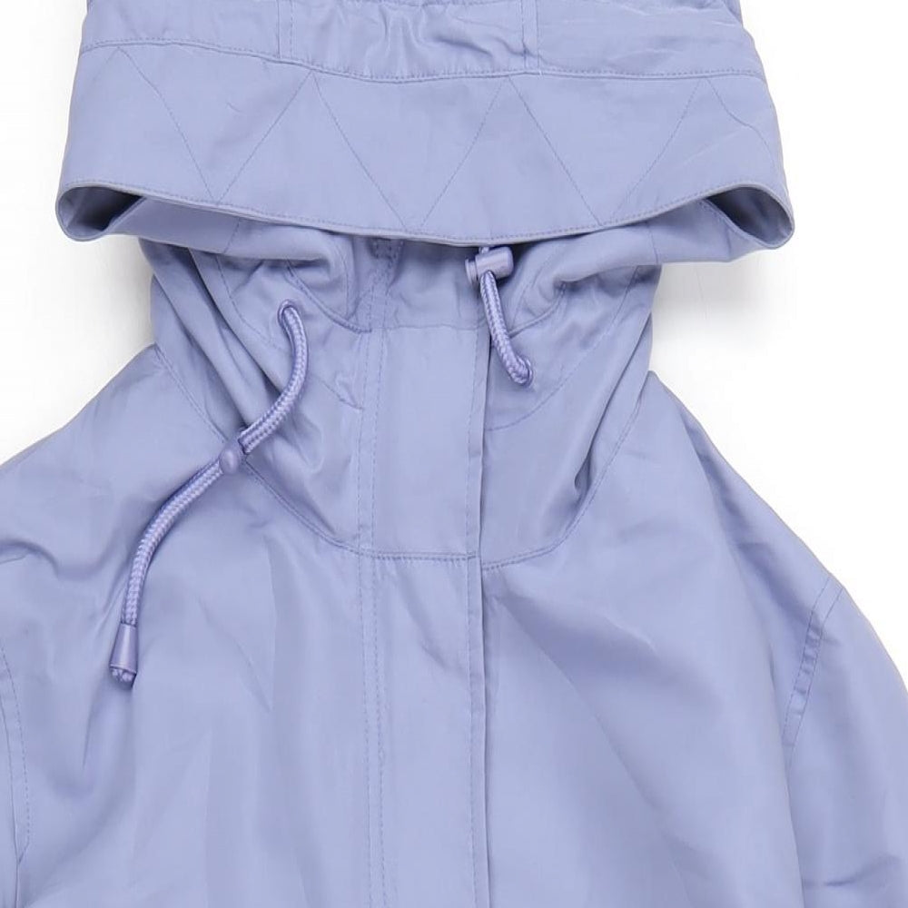 Maine Womens Blue Rain Coat Coat Size 14 Zip