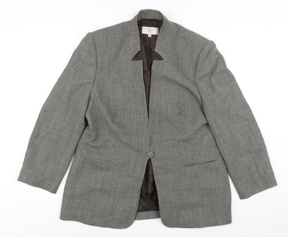 Country Casuals Womens Black Polka Dot Wool Jacket Blazer Size 14