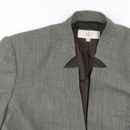 Country Casuals Womens Black Polka Dot Wool Jacket Blazer Size 14