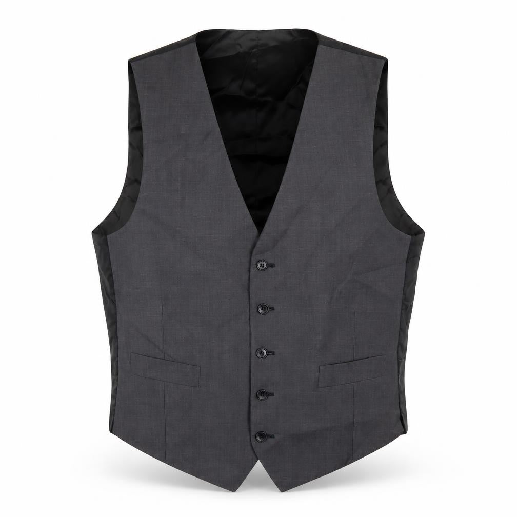 Marks & Spencer Mens Grey Polyester Jacket Suit Waistcoat Size 38 Regular