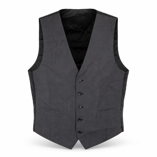 Marks & Spencer Mens Grey Polyester Jacket Suit Waistcoat Size 38 Regular