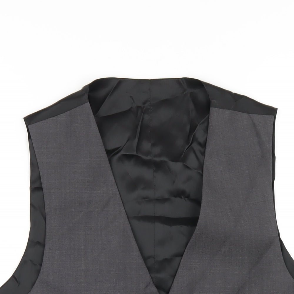 Marks and Spencer Mens Grey Polyester Jacket Suit Waistcoat Size 38 Regular