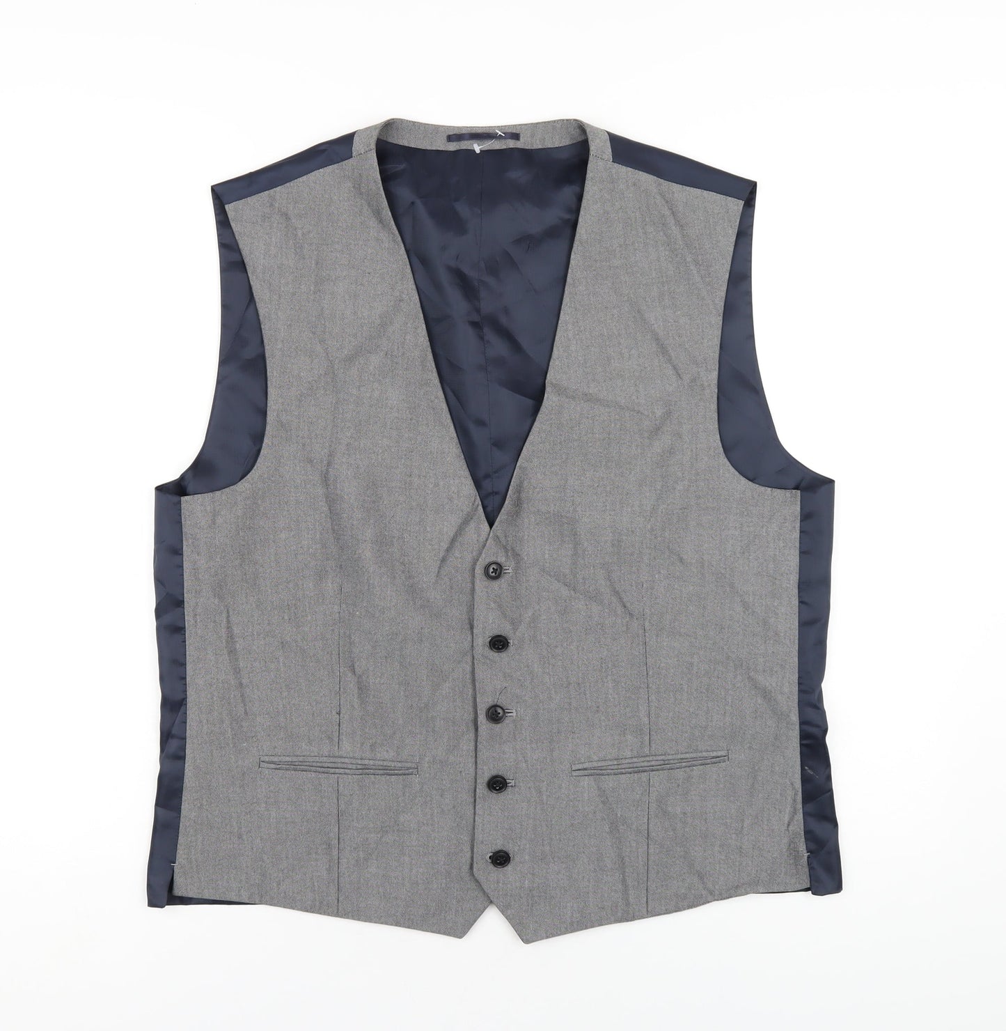 NEXT Mens Grey Polyester Jacket Suit Waistcoat Size 44 Regular