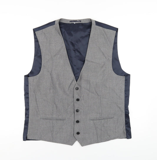 NEXT Mens Grey Polyester Jacket Suit Waistcoat Size 44 Regular