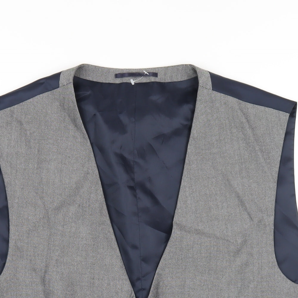 NEXT Mens Grey Polyester Jacket Suit Waistcoat Size 44 Regular