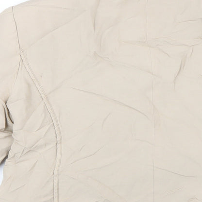 Brand and care label for Autograph women’s beige vinyl jacket blazer, size UK 16