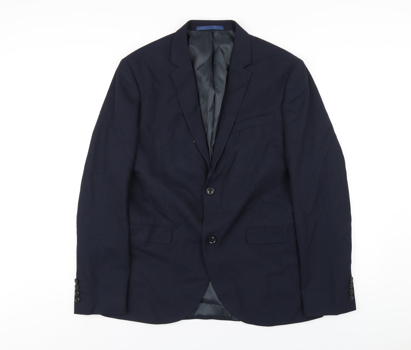 Topman Mens Blue Polyester Jacket Blazer Size 40 Regular