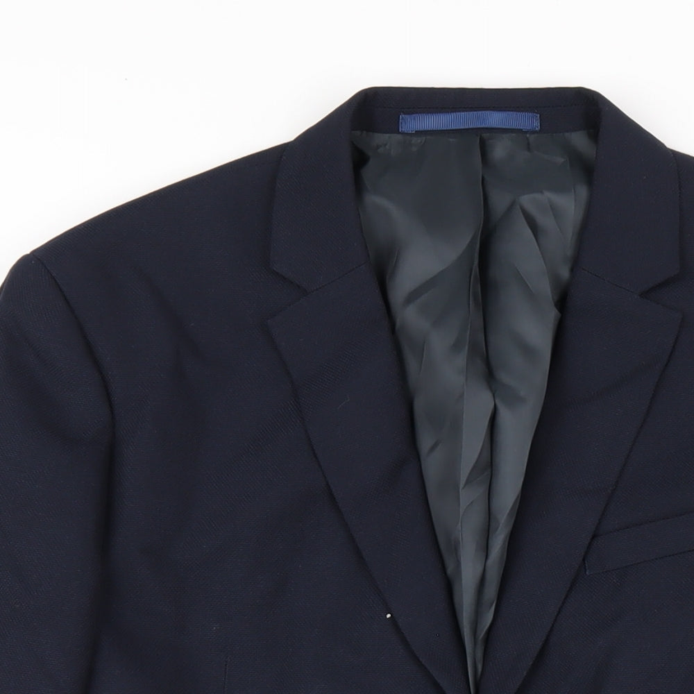 Topman Mens Blue Polyester Jacket Blazer Size 40 Regular