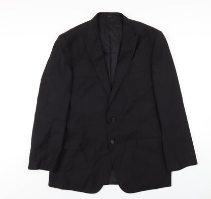 Additional front view of Autograph men’s black wool jacket blazer, size 42, regular