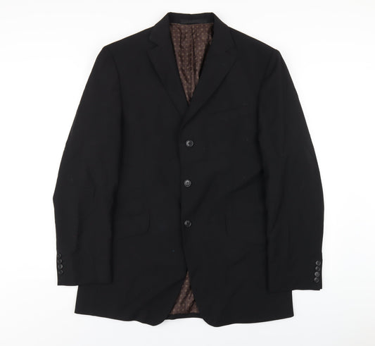 Marks and Spencer Mens Black Polyester Jacket Blazer Size 40 Regular