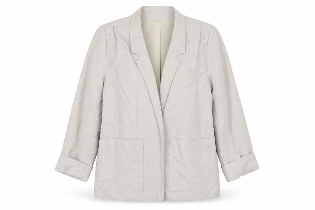 Miss Smith Womens Beige Polyester Jacket Blazer Size 14