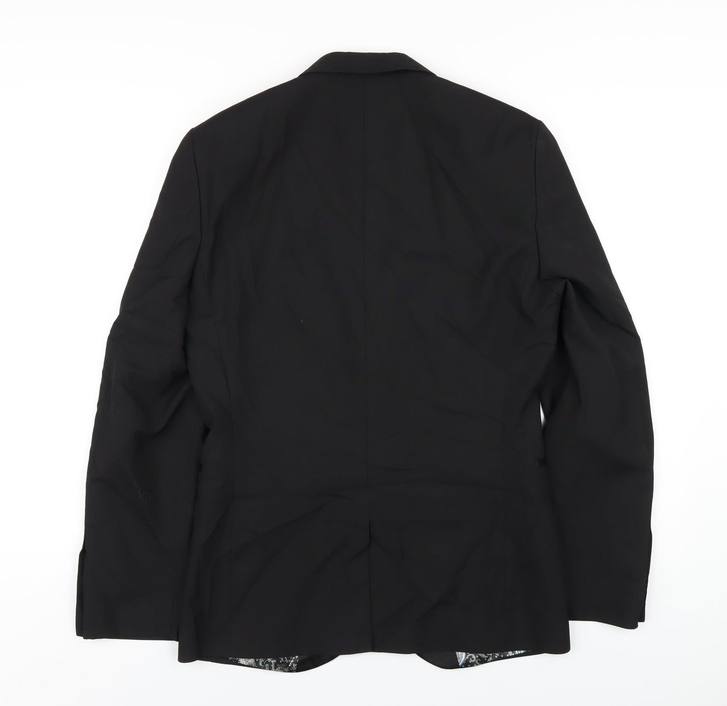 NEXT Mens Black Polyester Jacket Blazer Size 36 Regular