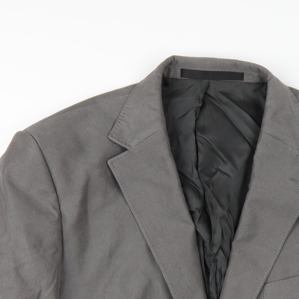 Marks and Spencer Mens Grey Polyester Jacket Blazer Size 42 Regular