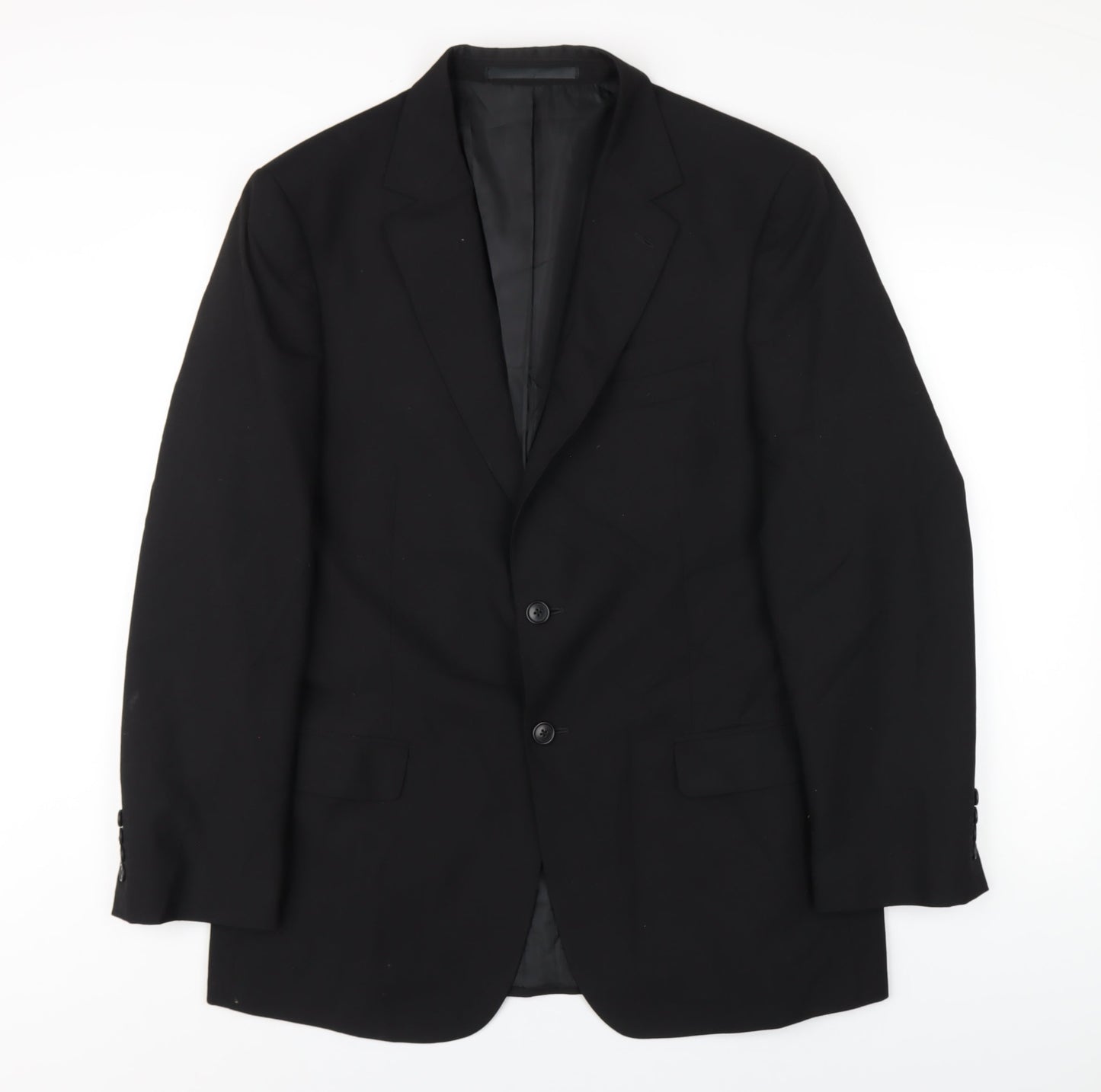 Marks and Spencer Mens Black Polyester Jacket Blazer Size 42 Regular