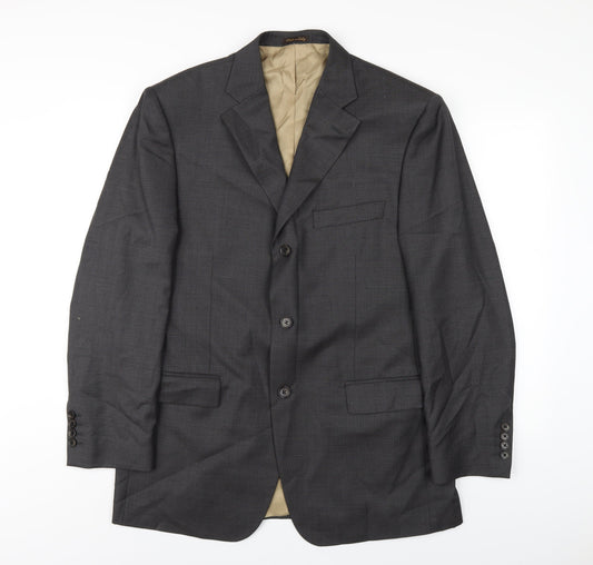 Marks and Spencer Mens Grey Wool Jacket Blazer Size 42 Regular