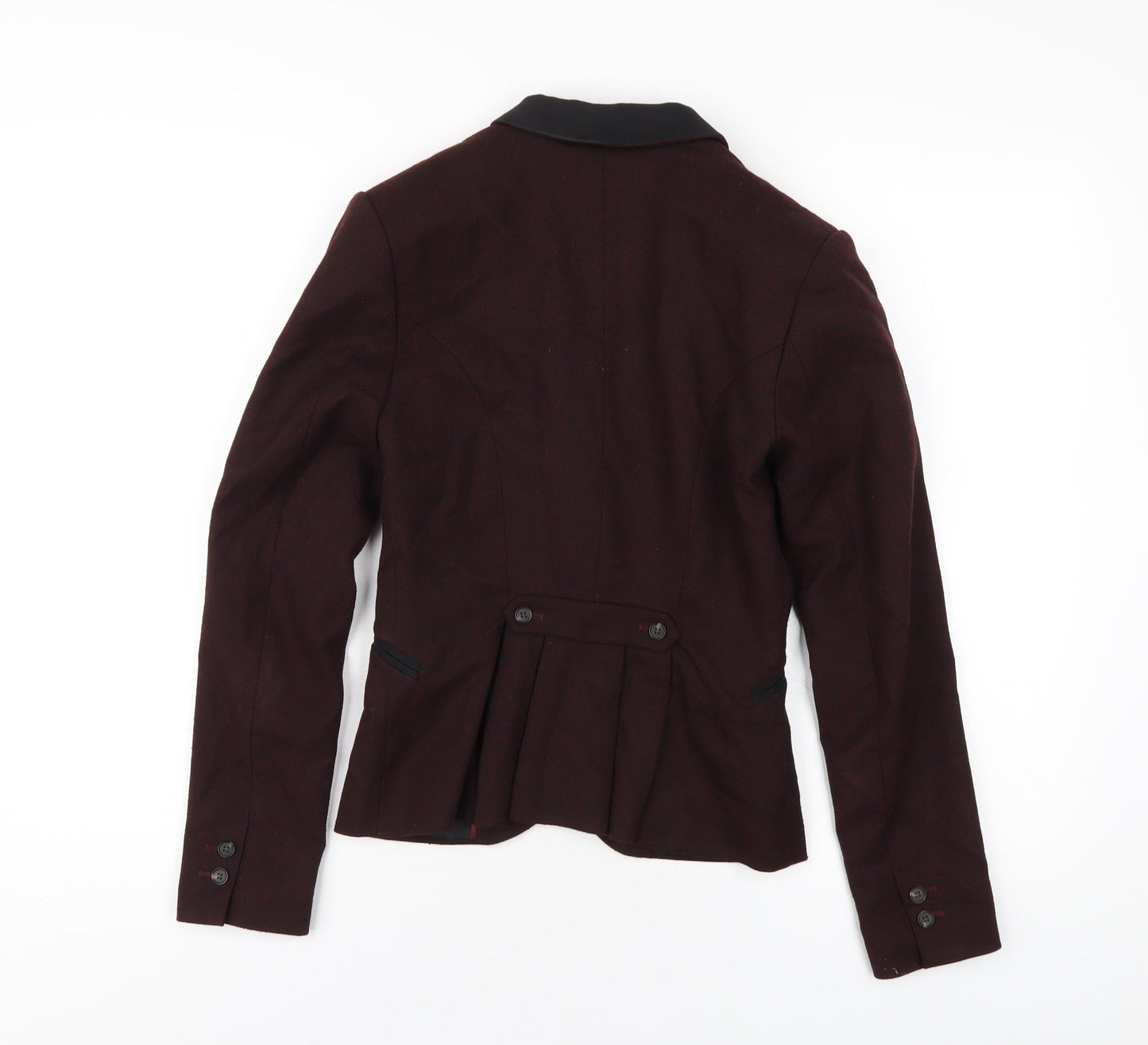 H&M Womens Red Jacket Blazer Size 4 Button