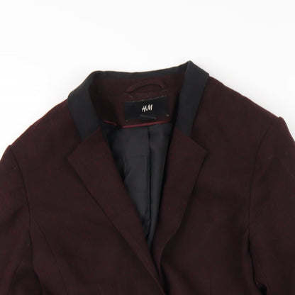 H&M Womens Red Jacket Blazer Size 4 Button