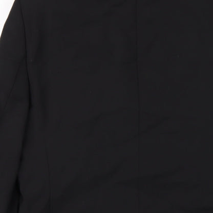 Zara Mens Black Polyester Jacket Blazer Size 38 Regular