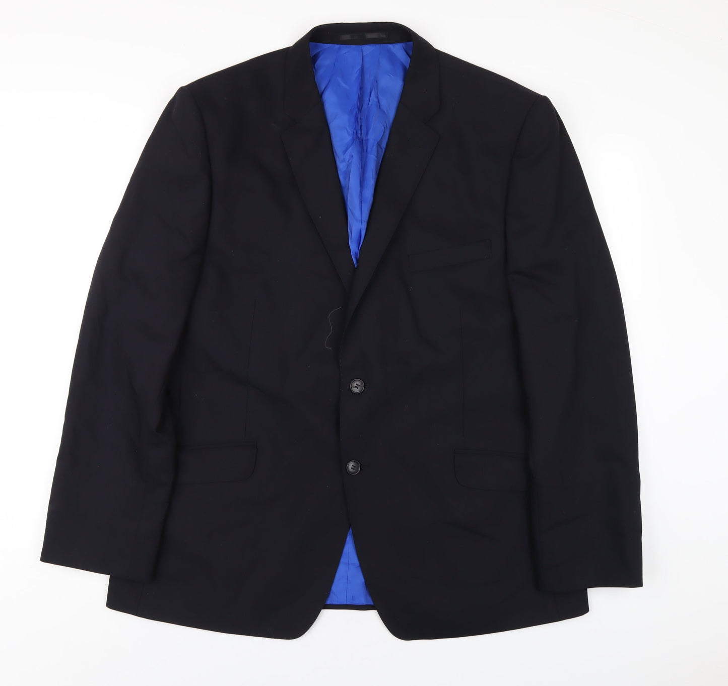 Performance Mens Blue Wool Jacket Blazer Size 44 Regular