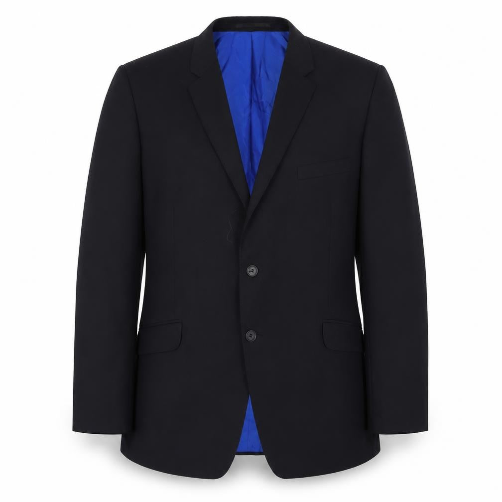 Performance Mens Blue Wool Jacket Blazer Size 44 Regular