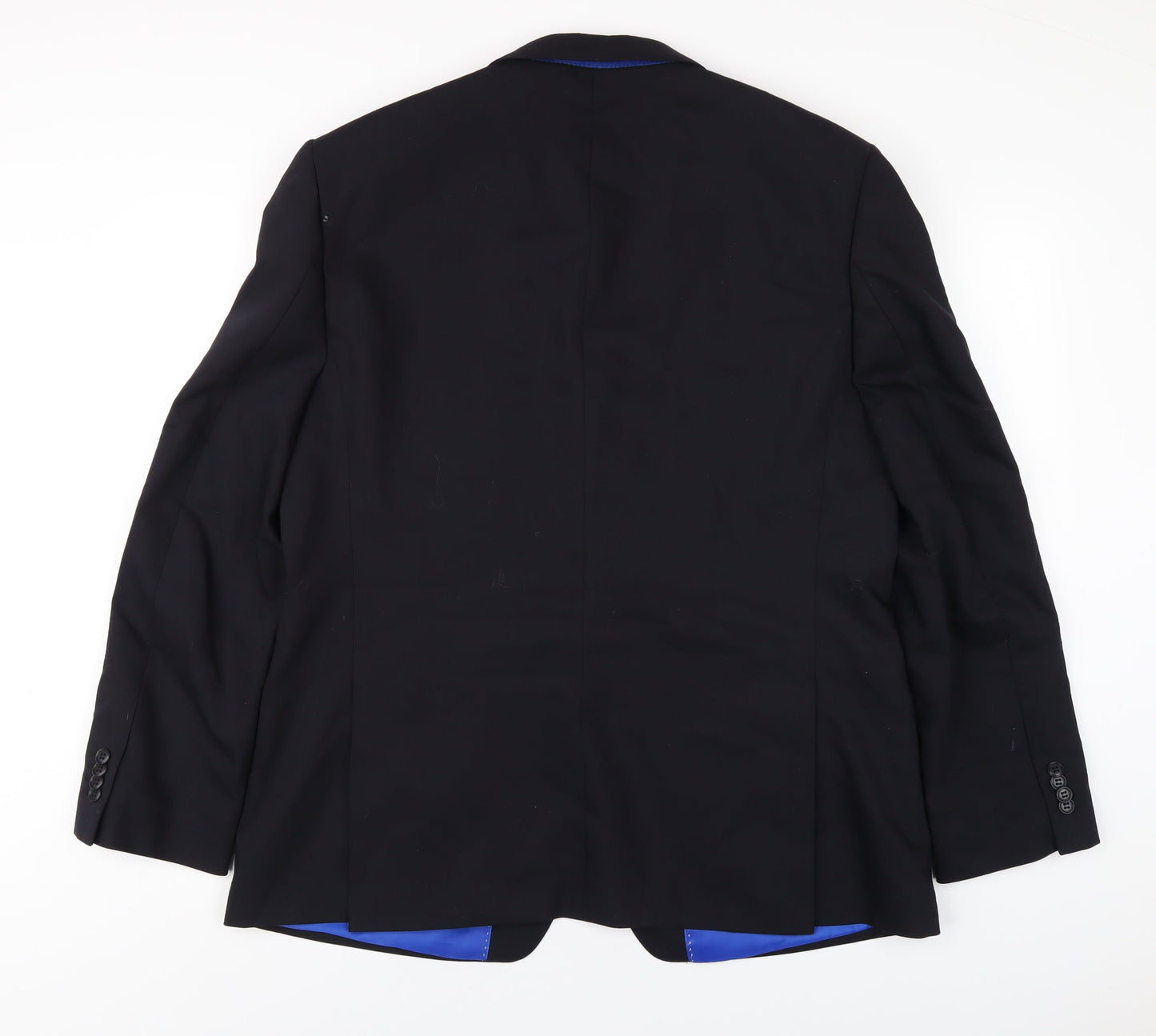 Performance Mens Blue Wool Jacket Blazer Size 44 Regular