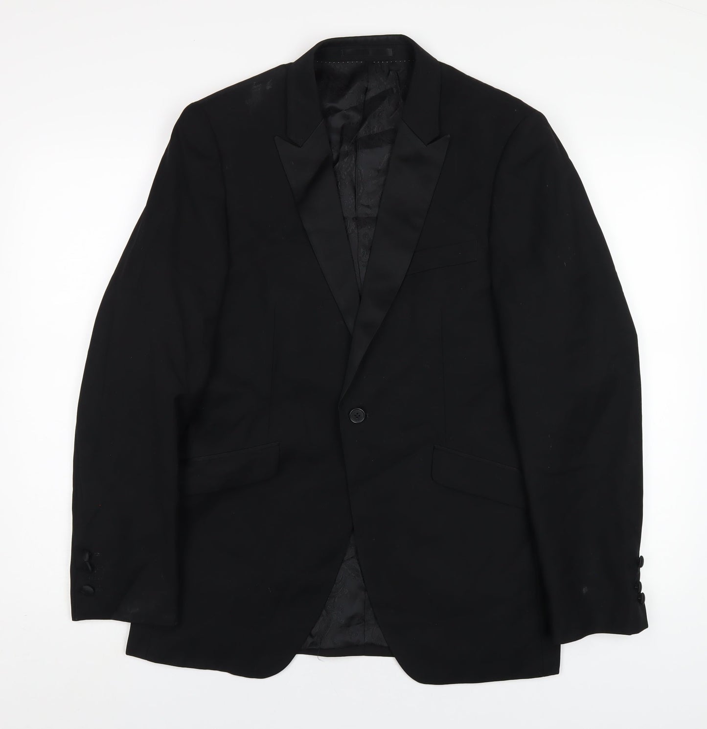 OneSix5ive Mens Black Polyester Jacket Blazer Size 38 Regular