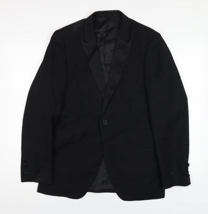 ONESIX5IVE5ive Mens Black Polyester Jacket Blazer Size 38 Regular
