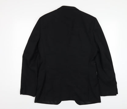ONESIX5IVE5ive Mens Black Polyester Jacket Blazer Size 38 Regular