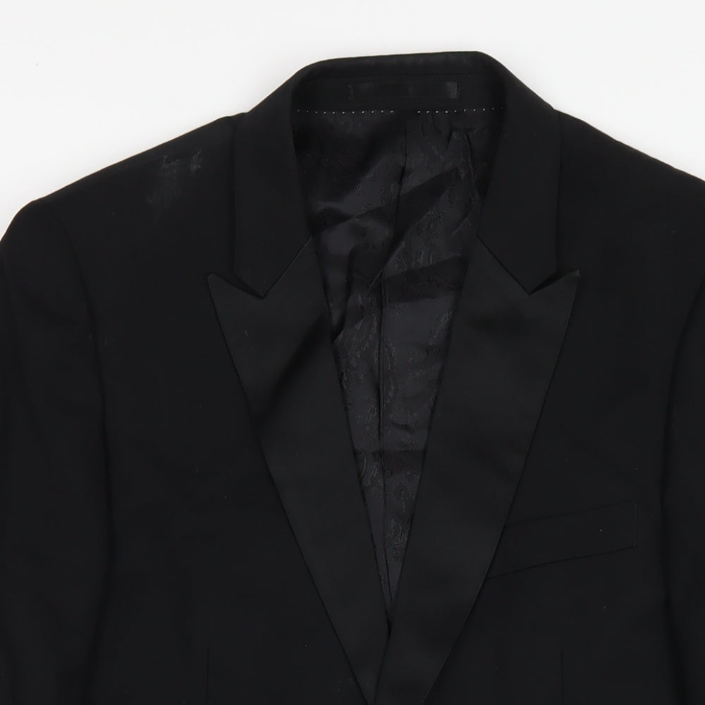 OneSix5ive Mens Black Polyester Jacket Blazer Size 38 Regular