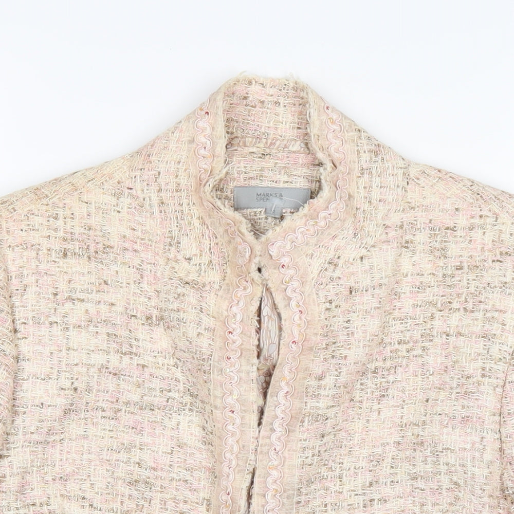 Marks and Spencer Womens Beige Jacket Size 12 Hook & Eye