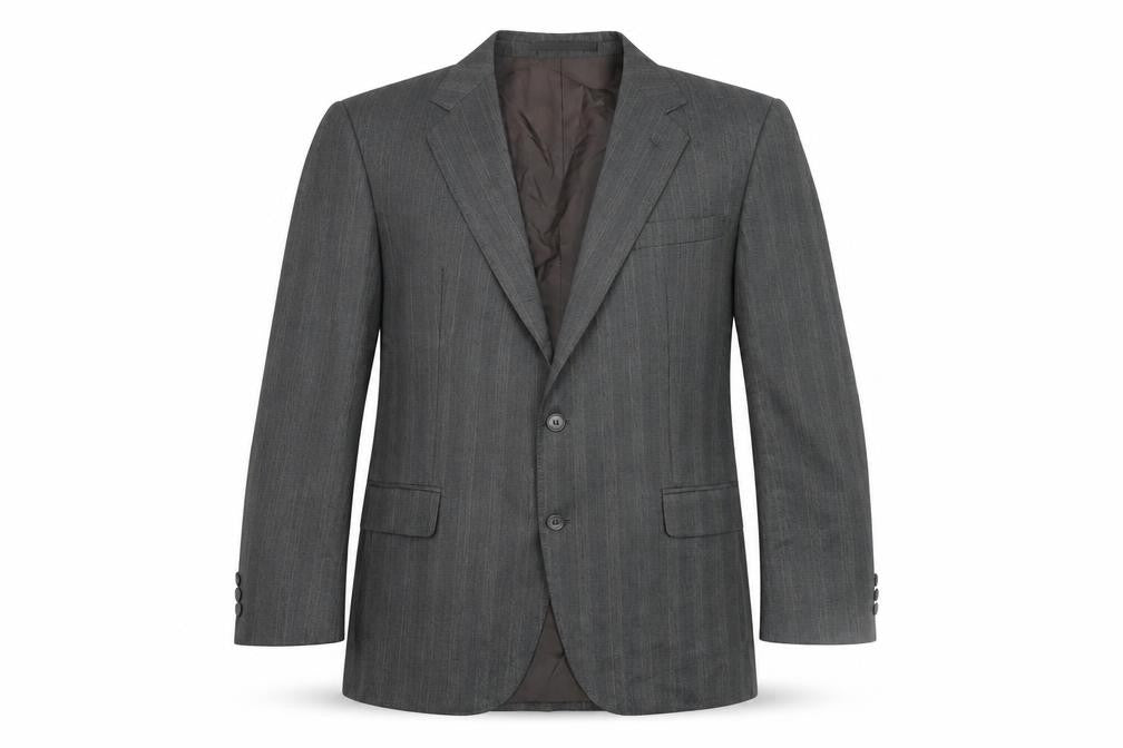 Eric Spencer Mens Grey Striped Wool Jacket Suit Jacket Size 44 Regular