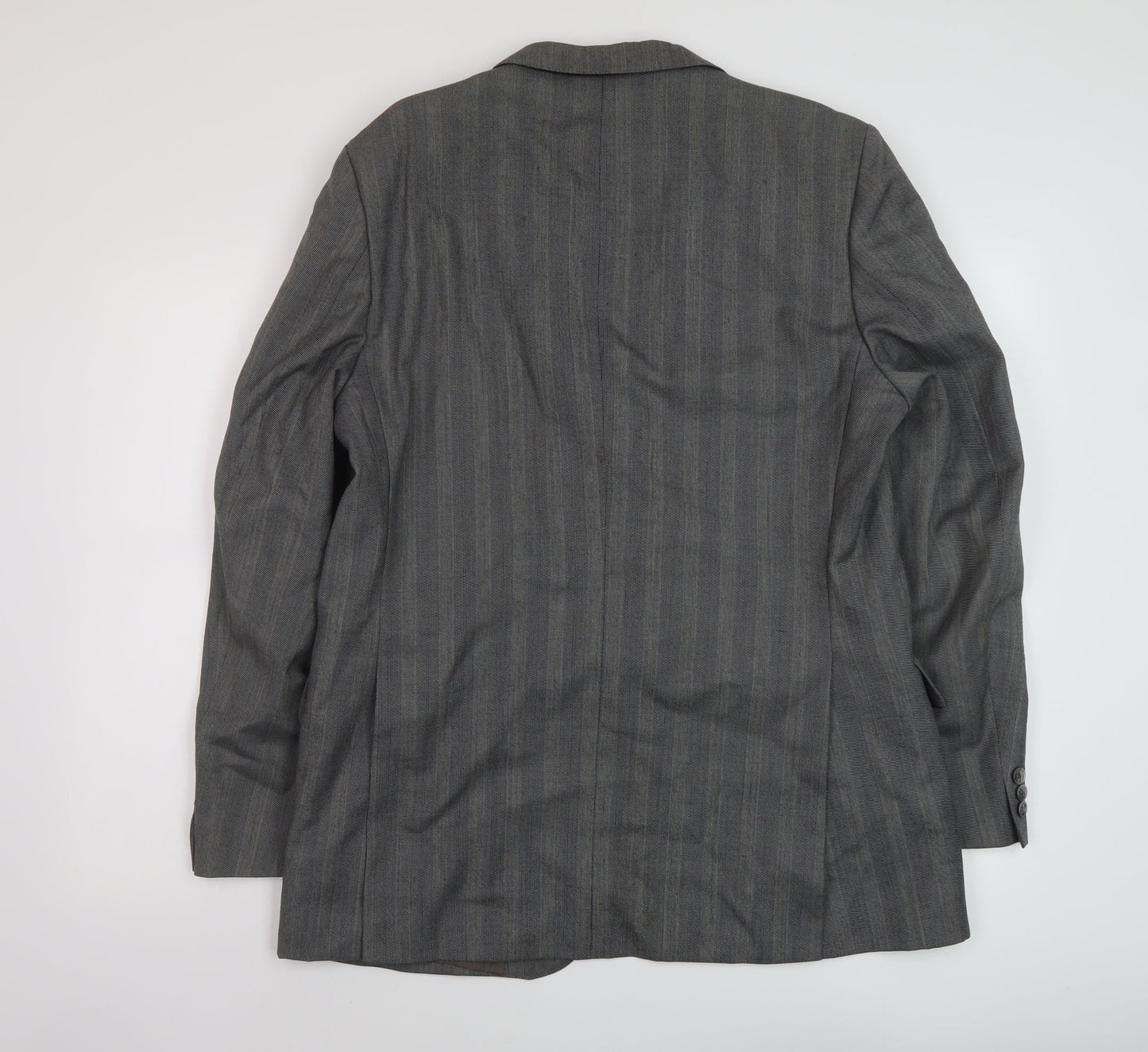 Eric Spencer Mens Grey Striped Wool Jacket Suit Jacket Size 44 Regular