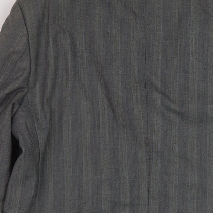 Eric Spencer Mens Grey Striped Wool Jacket Suit Jacket Size 44 Regular
