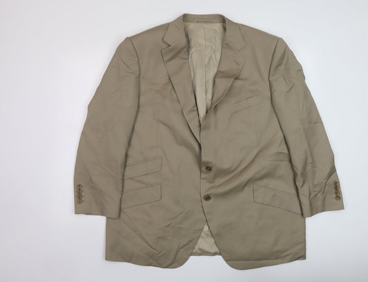 Harris & Howard Mens Beige Polyester Jacket Suit Jacket Size 50 Regular