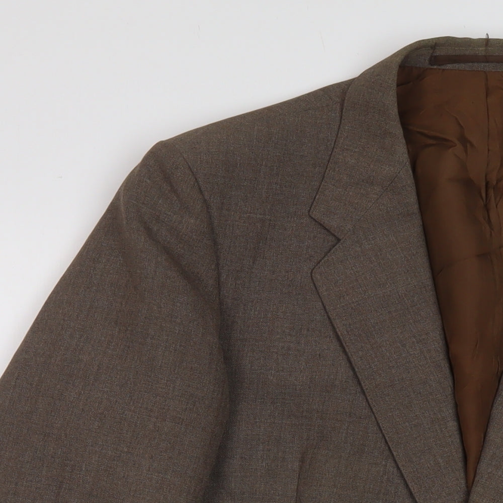St Michaels Mens Brown Wool Jacket Suit Jacket Size 40 Regular