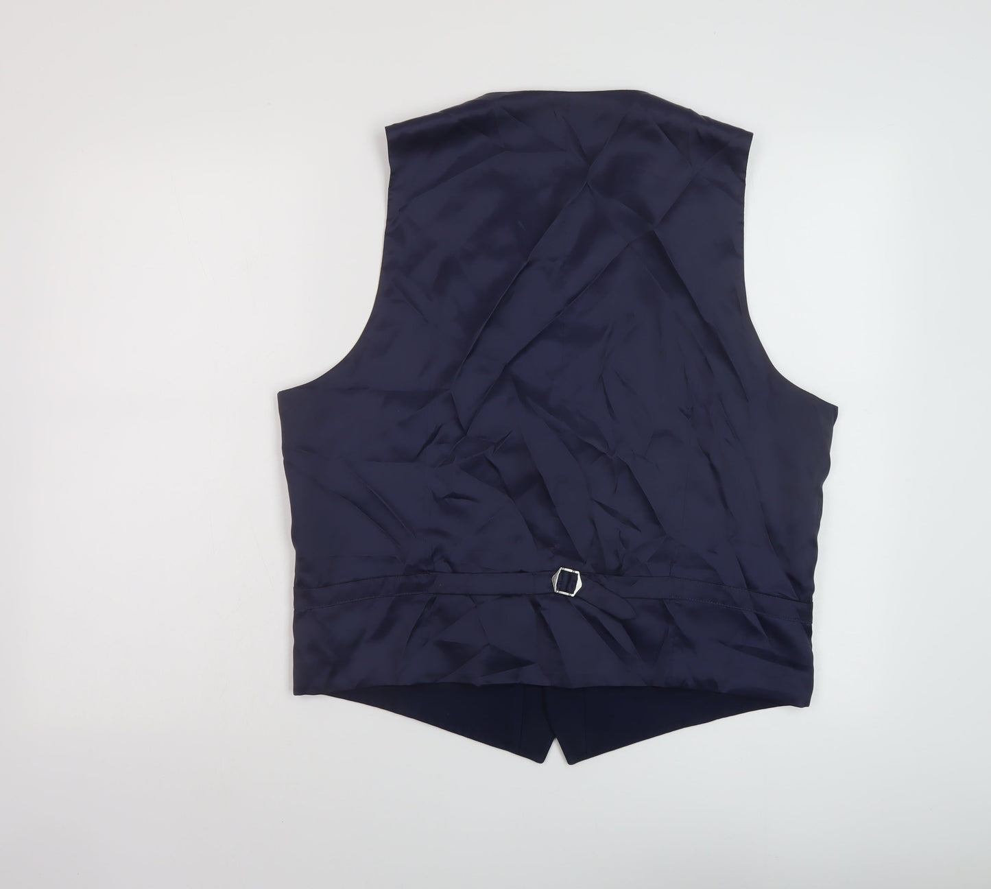 Marks and Spencer Mens Blue Wool Jacket Suit Waistcoat Size L Regular