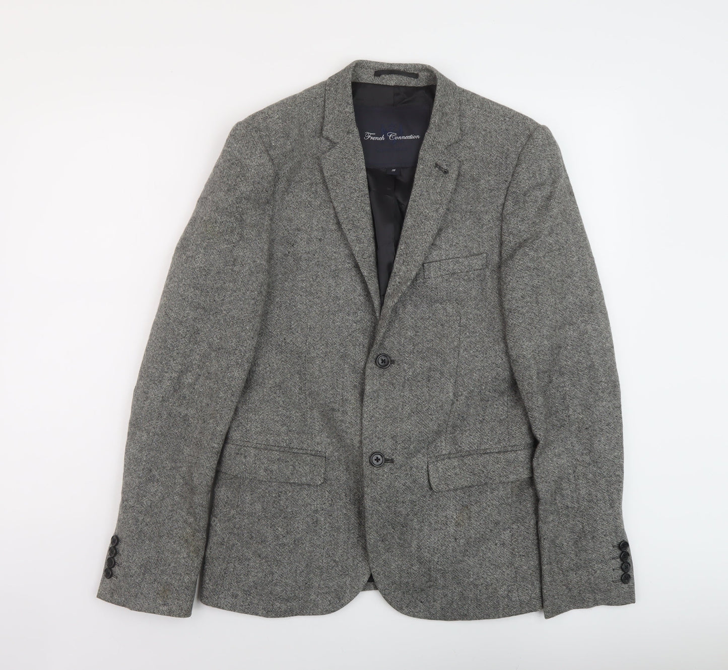 French Connection Mens Grey Wool Jacket Suit Jacket Size 36 Regular