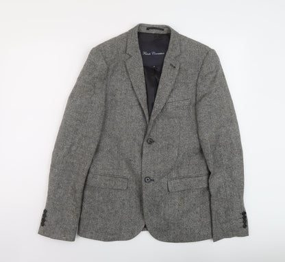 Additional front view of French Connection men’s grey wool jacket suit jacket, size 36, regular