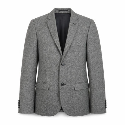 Front view of French Connection men’s grey wool jacket suit jacket, size 36, regular