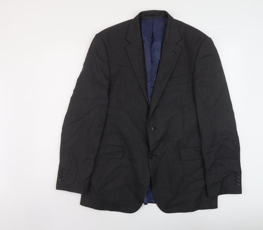John Lewis Mens Grey Wool Jacket Suit Jacket Size 42 Regular