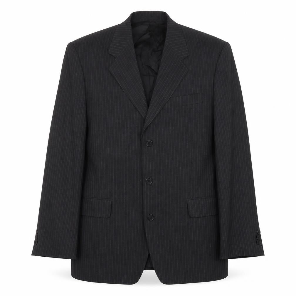 Carveste Mens Grey Striped Polyester Jacket Suit Jacket Size 42 Regular