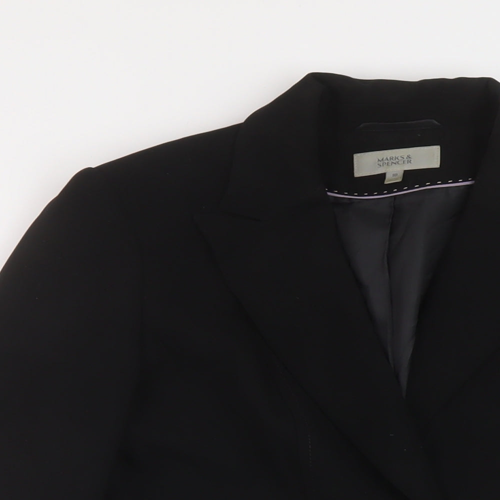 Marks and Spencer Womens Black Jacket Size 10 Button