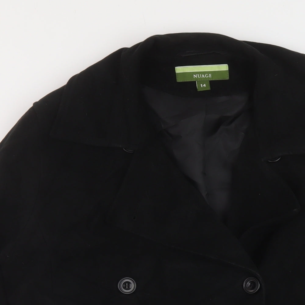 NuAge Womens Black Jacket Size 14 Button