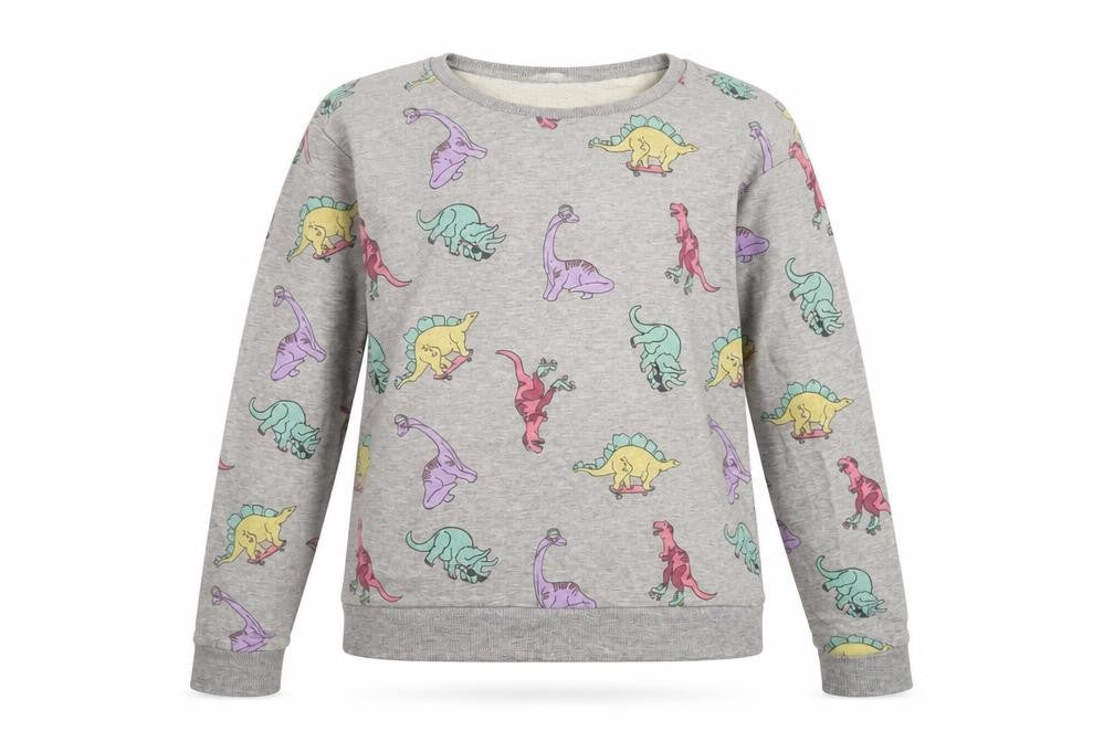 H&M Womens Grey Geometric Cotton Pullover Sweatshirt Size L Pullover
