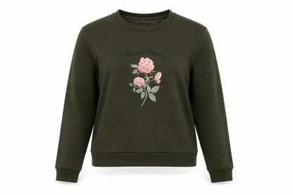 H&M Womens Green Cotton Pullover Sweatshirt Size S Pullover - Vintage