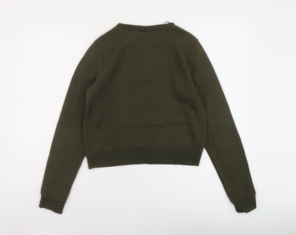 H&M Womens Green Cotton Pullover Sweatshirt Size S Pullover - Vintage