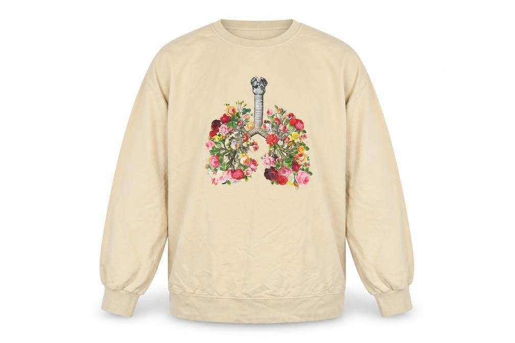 Chicyea Womens Beige Cotton Pullover Sweatshirt Size L Pullover