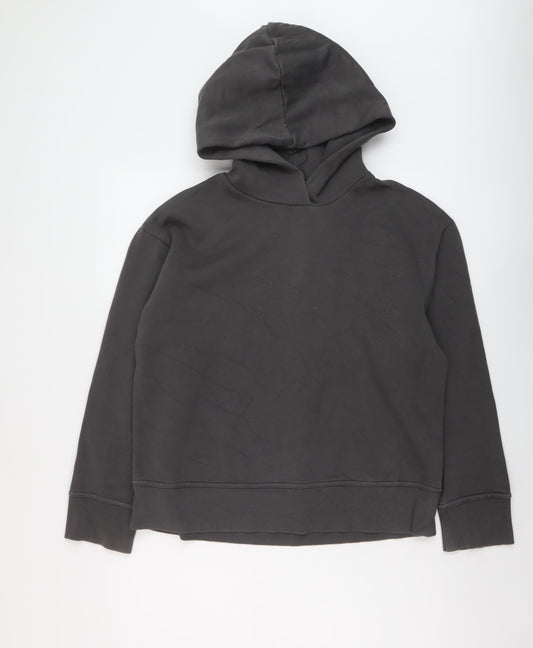 Zara Womens Grey Cotton Pullover Hoodie Size M Pullover